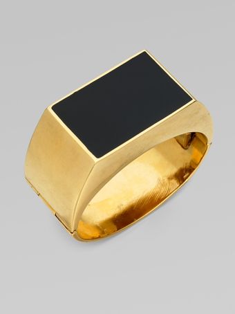 Stella McCartney Enamel Accented Bangle Bracelet - Lyst