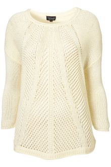 Topshop Knitted Mulity Stitch Jumper - Lyst