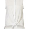 Topshop Knot Front Shirt in White - Lyst