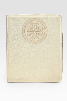 Tory Burch Stacked Logo Metallic Leather E-Tablet Case - Lyst