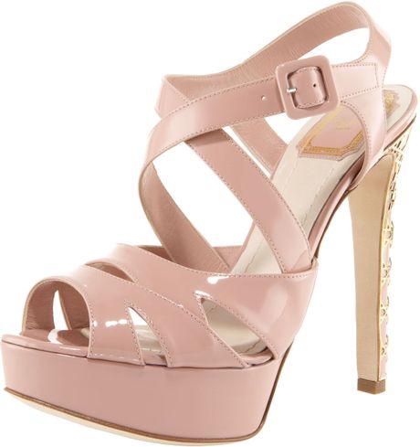Dior Cannageheel Platform Sandal in Pink - Lyst