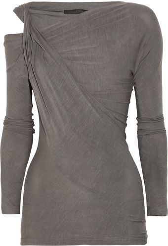 Donna Karan New York Twisted Stretch-jersey Top - Lyst