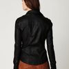 Free People Vegan Leather Buttondown in Black - Lyst