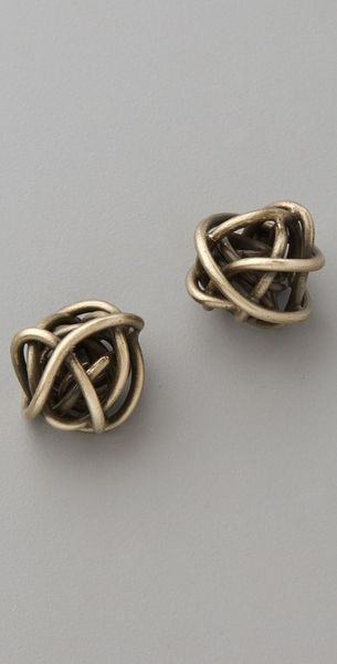 Kelly Wearstler Brass Knot Stud Earrings - Lyst