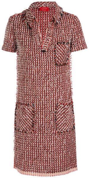  Raw Edged Boucle Tweed Dress 