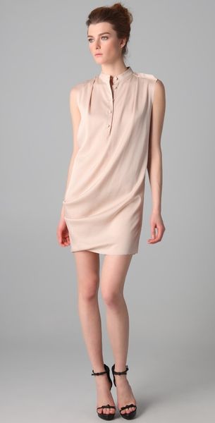 3.1 Phillip Lim Draped Front Sleeveless Dress in Pink (blush) - Lyst