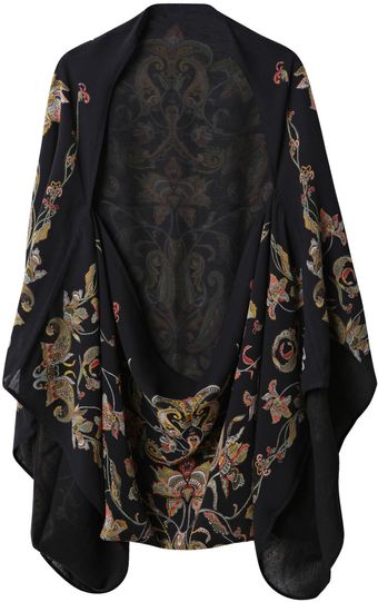 Alexander McQueen Paisley Chiffon Cape - Lyst
