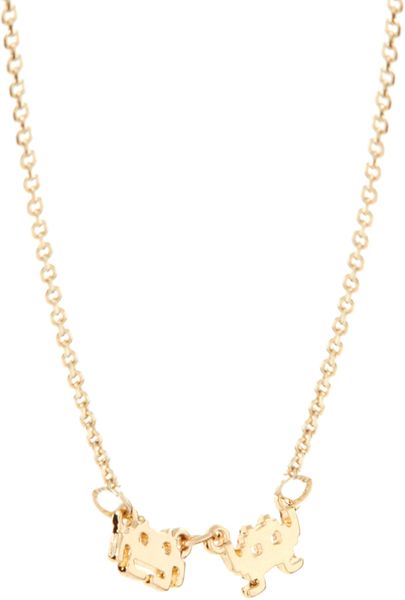 Asos Ditsy Necklace Space Robot in Gold - Lyst