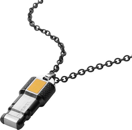 Diesel Matte Aluminum Machine Key Pendant Necklace in Black for Men (black plated) - Lyst