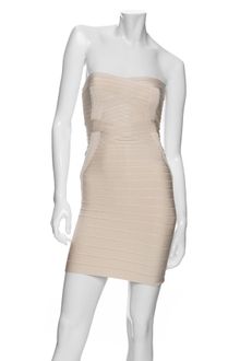 Hervé Léger Strapless Mini Bandage Dress - Lyst