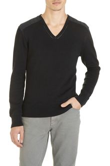 John Varvatos Knit V-neck Sweater - Lyst