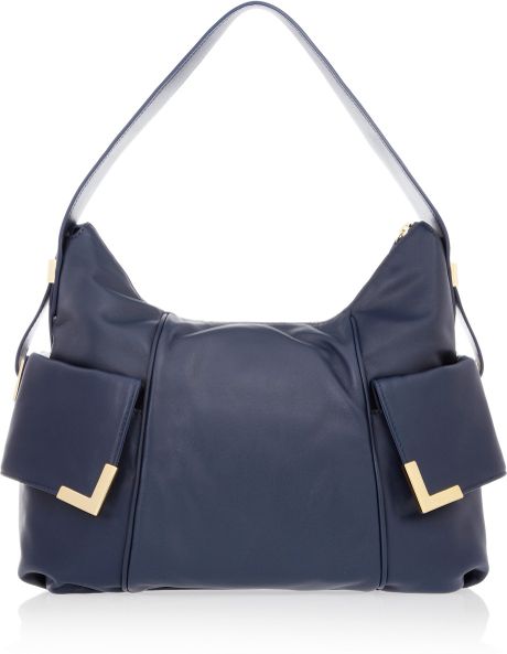 Michael By Michael Kors Beverly Leather Shoulder Bag in Blue Michael By Michael Kors Beverly Leather Shoulder Bag in Blue