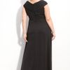 Adrianna Papell Pleated Chiffon Gown in Black - Lyst