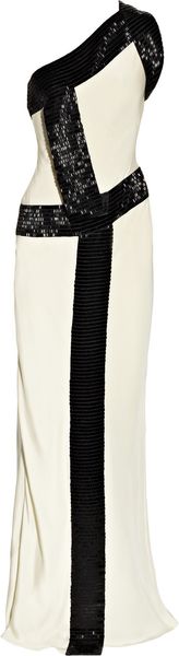 Amanda Wakeley Bead-trimmed Silk-cady One-shoulder Gown - Lyst
