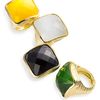 Ariella Collection Faceted Square Ring in Black - Lyst