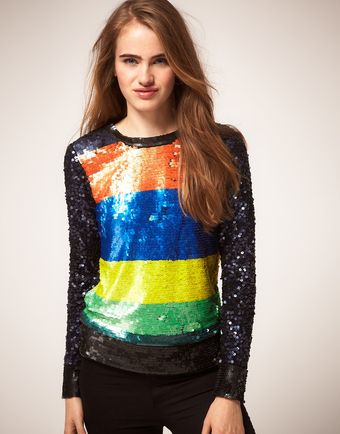  Asos Premium Jumper with Rainbow Embellishment 