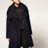 Asos Collection Asos Wool Coat with Hood in Blue (navy) - Lyst