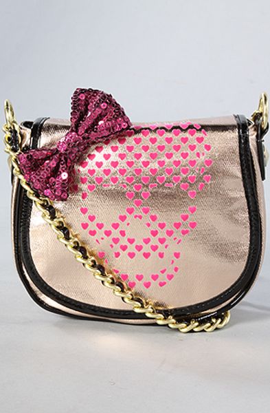 betsey johnson rose gold purse