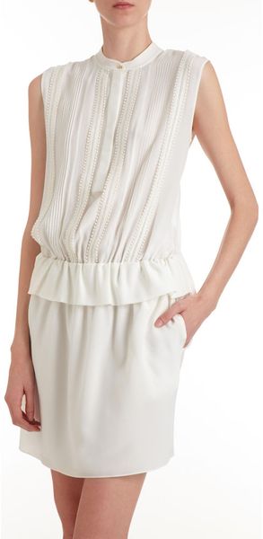 Chloé Sleeveless Ruffle Waist Dress - Lyst