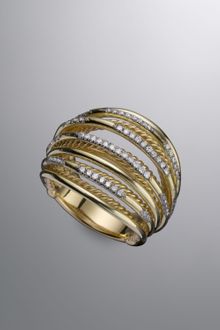 David Yurman Wire Dome Ring, Pave Diamond - Lyst