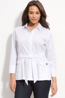 Foxcroft Belted Poplin Shirt - Lyst