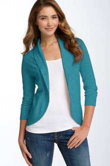 Frenchi® Ribbed Back Open Cardigan - Lyst