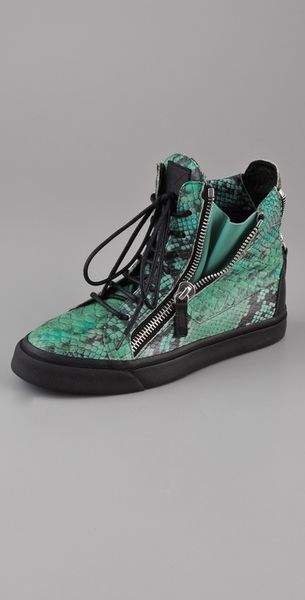 Giuseppe Zanotti Print Snake Sneakers in Animal (aqua) - Lyst