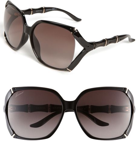Gucci Oversized Sunglasses in Black (shiny black) - Lyst