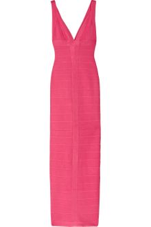 Hervé Léger Plunge-neck Bandage Gown - Lyst