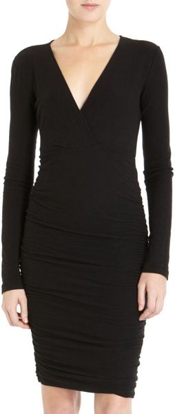 James Perse Deep V-neck Dress - Lyst