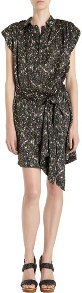  Sequin Print Belted Dress 