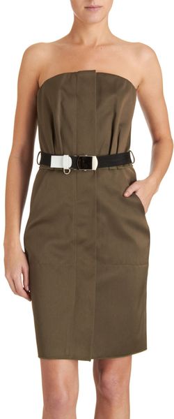 Marc Jacobs Strapless Dress in Brown (silver) - Lyst