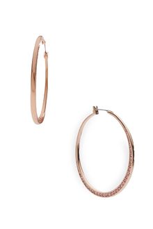 Michael by Michael Kors Michael Kors Medium Pavé Whisper Hoop Earrings - Lyst