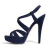 Miu Miu Strappy Platform Sandal in Blue (oltre mare) - Lyst