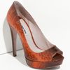 Miu Miu Open Toe Platform Pump in Orange (papaya orange) - Lyst