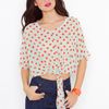 Nasty Gal Tied Dot Blouse in Beige (red) - Lyst