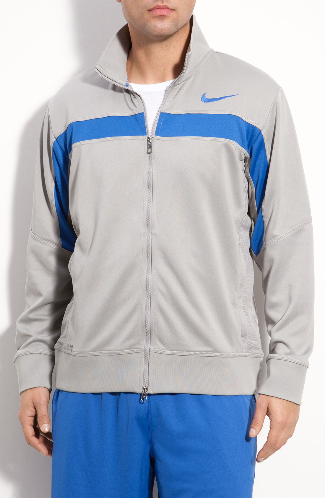 Nike Rivalry Dri-fit Knit Jacket in Blue for Men (medium grey/ varsity royal) | Lyst