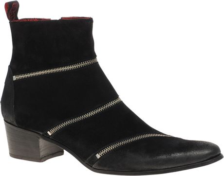 Jeffery West Cuban Heel Multi Zipped Boots in Black for Men - Lyst