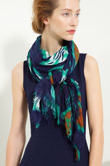 Oscar de la Renta Print Ikat Cashmere Silk Scarf - Lyst