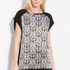 Pierre Balmain Silk Panel Cotton Tunic in Black - Lyst