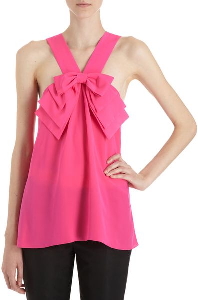 Prabal Gurung Bow Top in Pink - Lyst