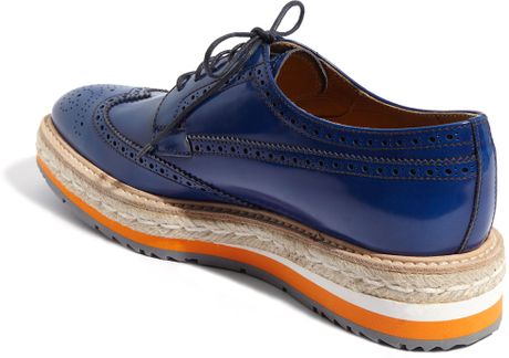 prada silver platform oxford