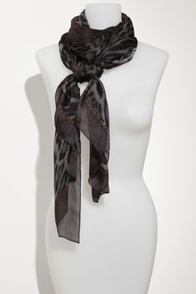 Roberto Cavalli Floral & Leopard Border Silk Scarf - Lyst