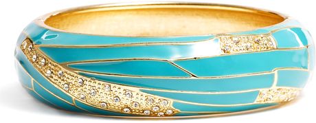 Sequin Medium Insect Wing Enamel Bangle in Blue (turquoise) - Lyst