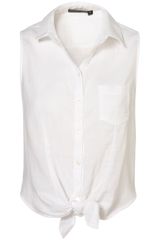 Topshop Sleeveless Tie Front Shirt