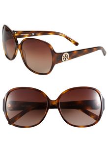 Tory Burch Disco Logo Rounded Sunglasses - Lyst