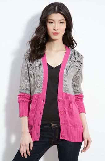 Trouvé Loose Knit Colorblock Cardigan - Lyst