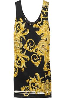 Versace Scarf-print Silk-satin Mini Dress - Lyst