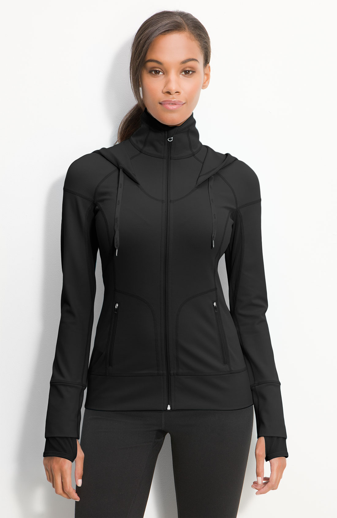 Zella Power Swerve Hood Jacket in Black Lyst