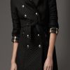 Burberry Quilted Taffeta Trench Coat in Black - Lyst